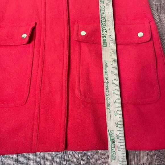 J. Crew Vail Chateau Parka Stadium Cloth Wool Faux Fur Trim Red Sz 6 ($375) - Picture 7 of 10